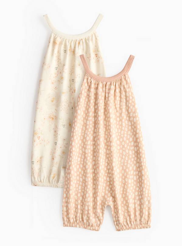 Printed Sleeveless Jersey Romper 2 Pack 6-9 months